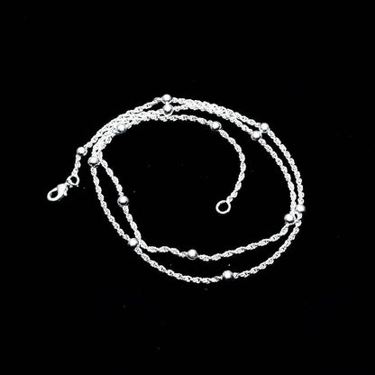 Silver Gemstone Rope Chain