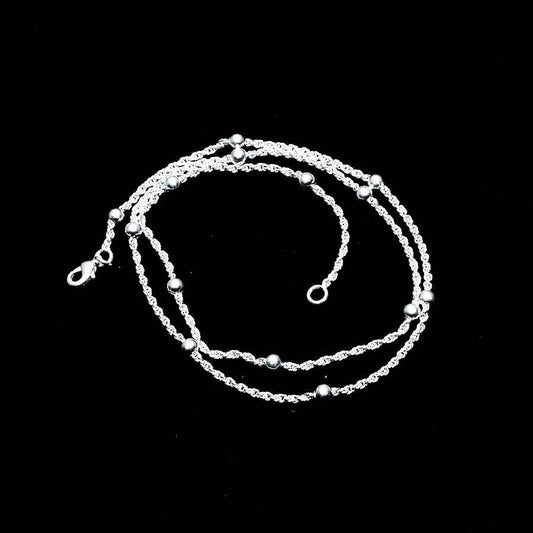 Silver Gemstone Rope Chain