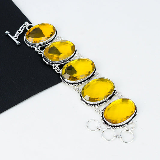 Yellow Citrine Gemstone Bracelet