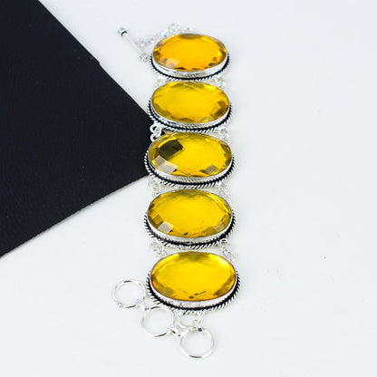 Yellow Citrine Gemstone Bracelet