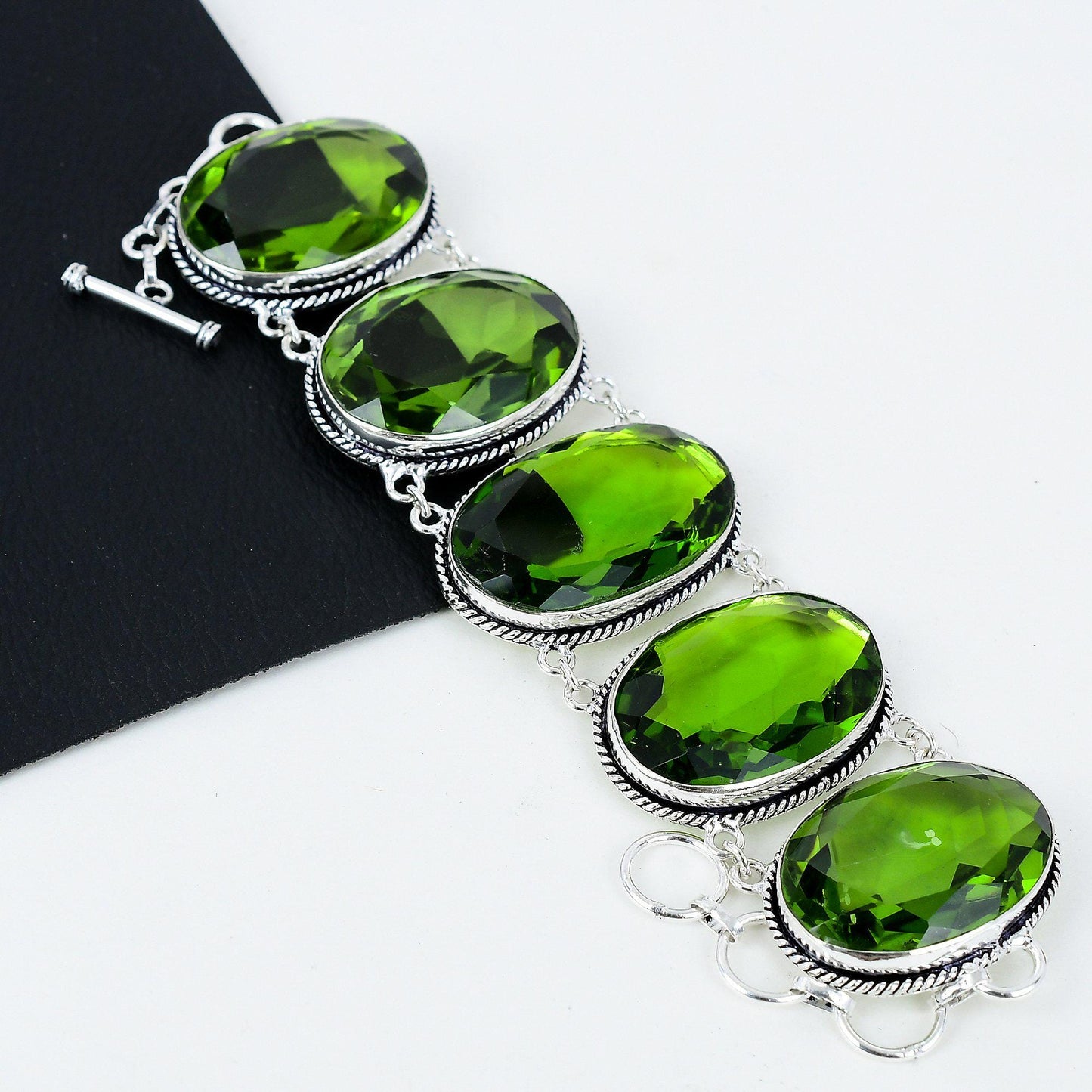 Peridot Green Gemstone Bracelet