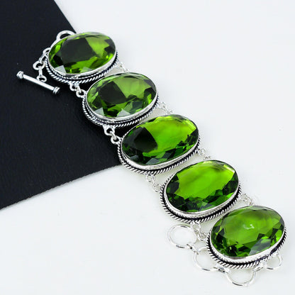 Peridot Green Gemstone Bracelet