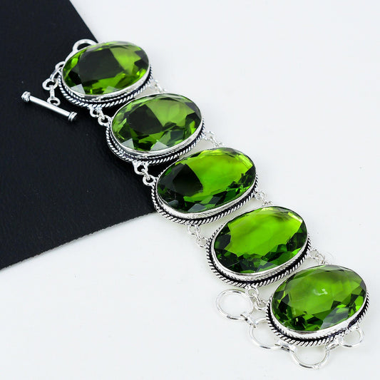 Peridot Green Gemstone Bracelet