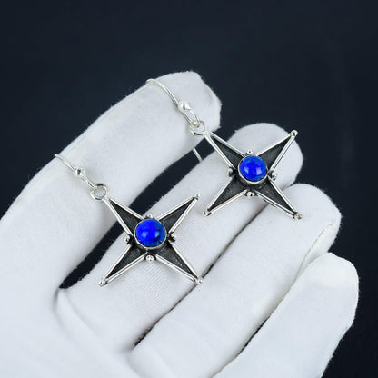 Blue Lapis Lazuli Gemstone Earrings