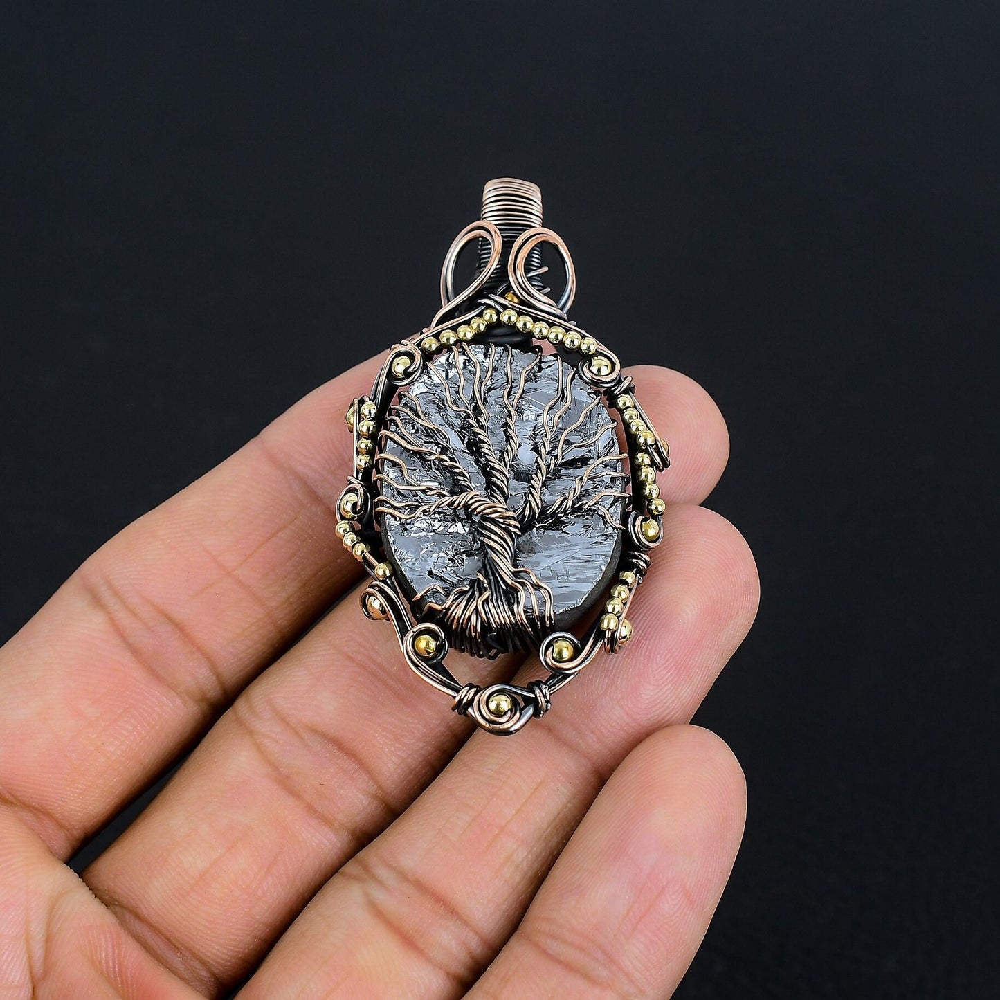 Black Shungite Gemstone Pendant