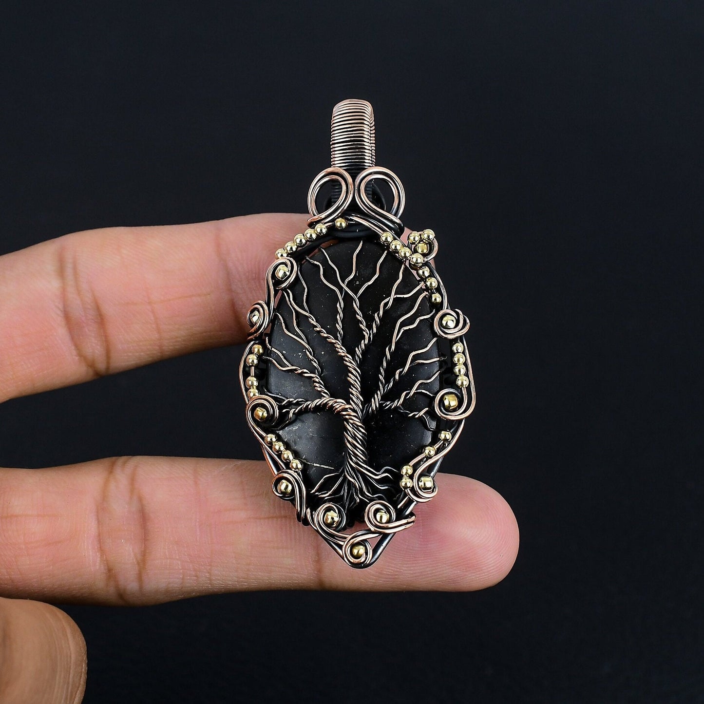 Black Shungite Gemstone Pendant