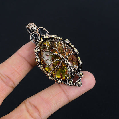 Golden Amber Gemstone Pendant