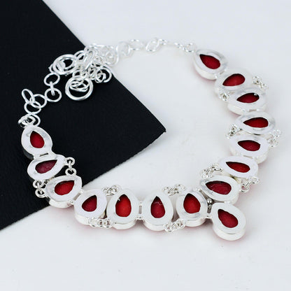 Red Coral Gemstone Necklace