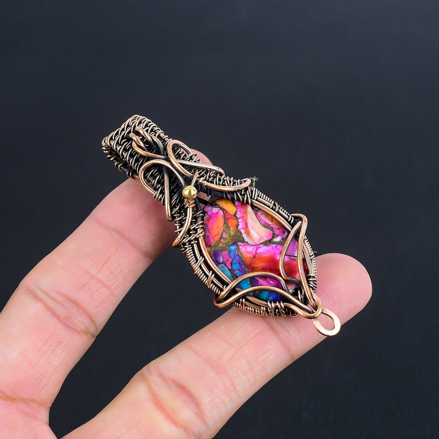 Pink Turquoise Gemstone Pendant
