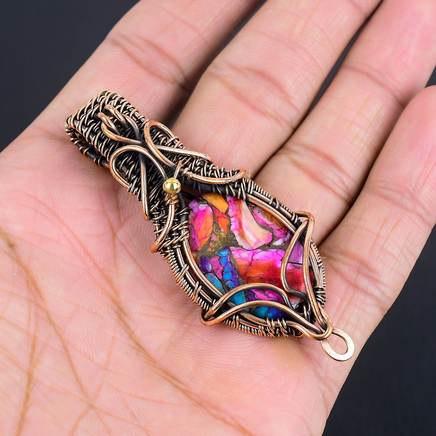 Pink Turquoise Gemstone Pendant