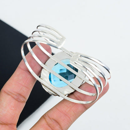 Swiss Blue Topaz Silver Bangle