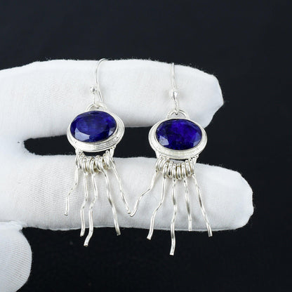 Blue Sapphire Gemstone Earrings