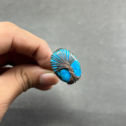 Turquoise Gemstone Copper Wire Ring