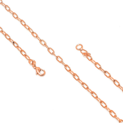 Oxidized Copper Gemstone Link Chain