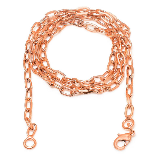 Oxidized Copper Gemstone Link Chain