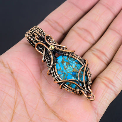 Blue Copper Turquoise Gemstone Pendant