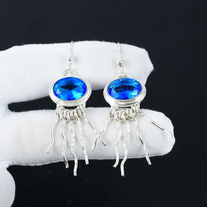 Swiss Blue Topaz Sterling Silver Earrings