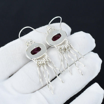 Red Ruby Gemstone Earrings
