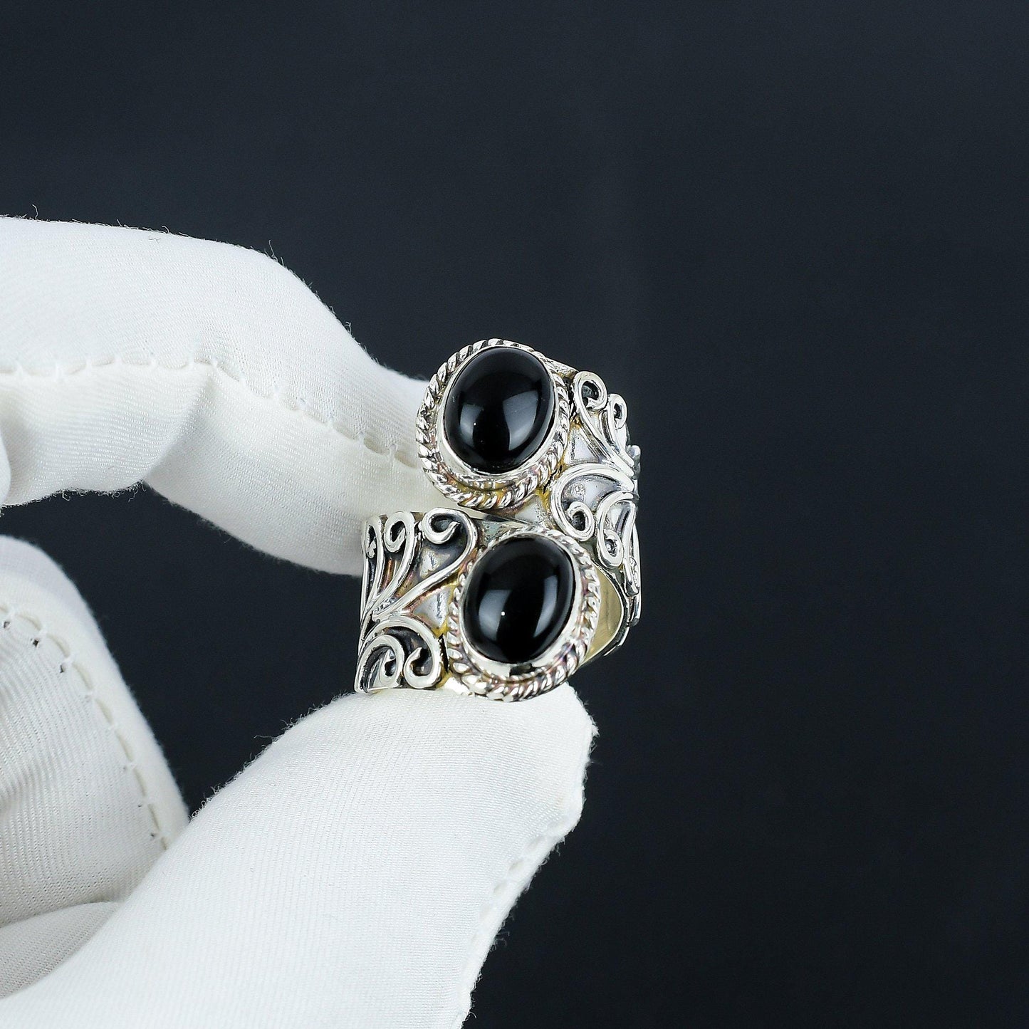 Black Onyx Gemstone Ring