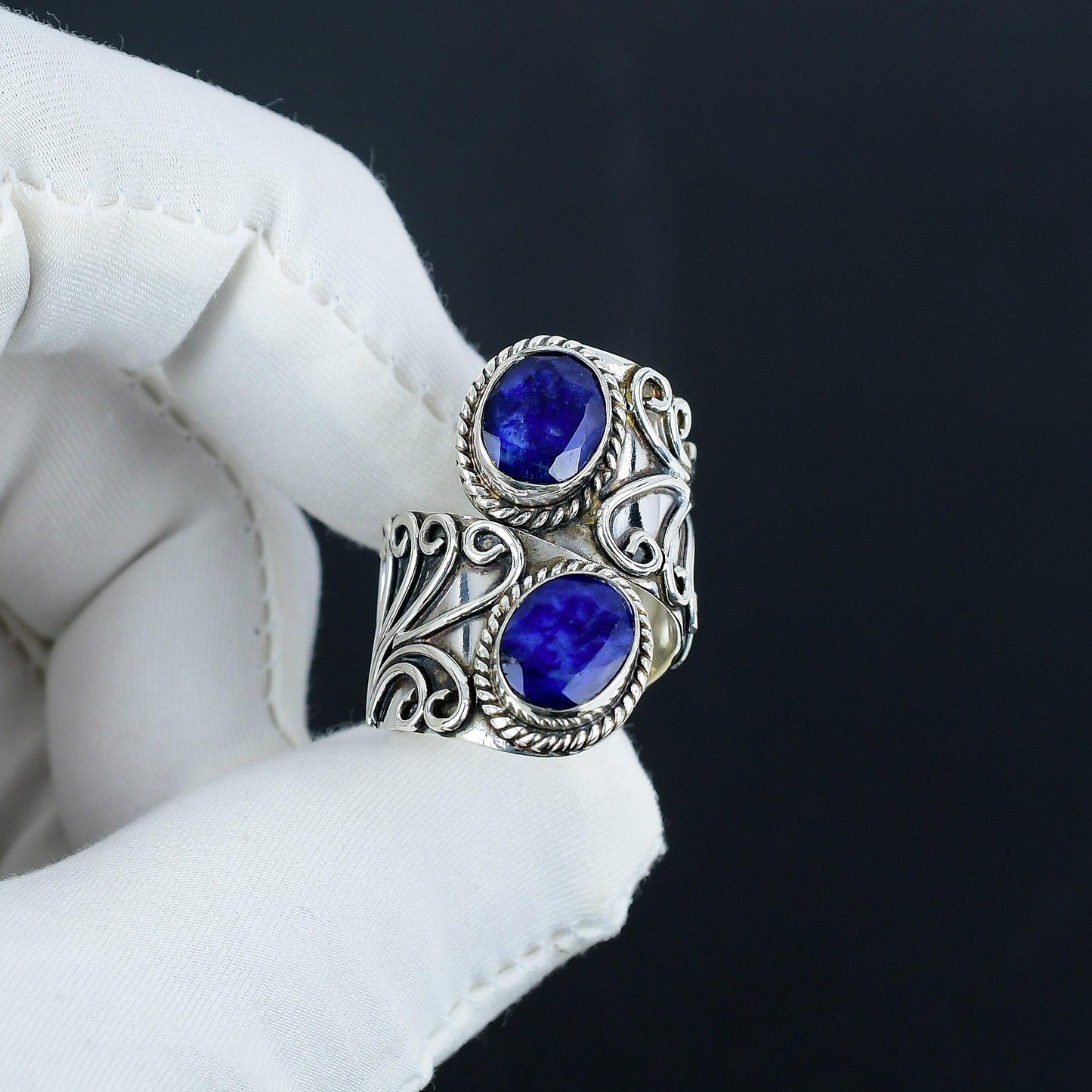 Blue Sapphire Sterling Silver Ring
