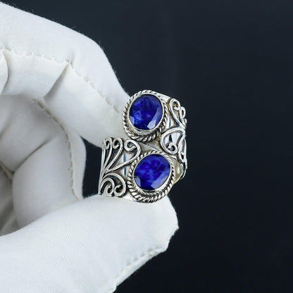 Blue Sapphire Sterling Silver Ring