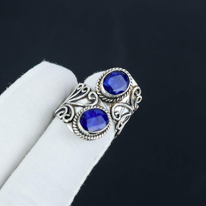 Blue Sapphire Sterling Silver Ring