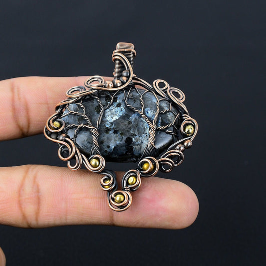 Grey Larvikite Gemstone Pendant