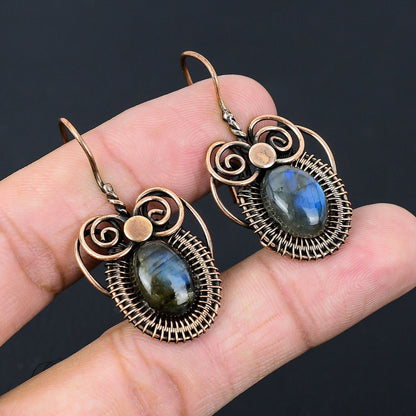 Blue Labradorite Gemstone Earrings