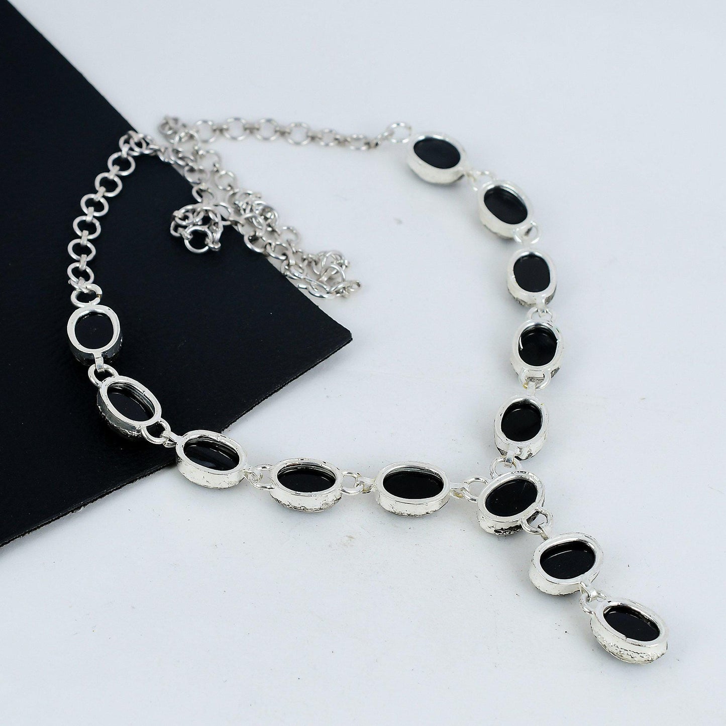 Black Onyx Electroformed Sterling Silver Necklace