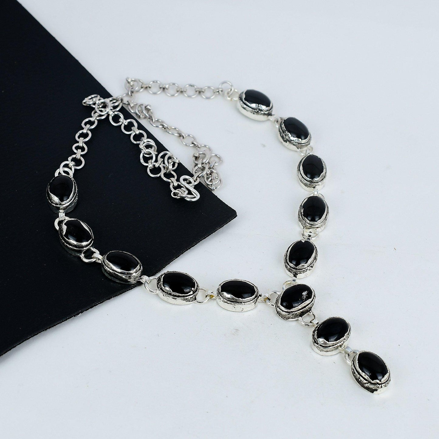 Black Onyx Electroformed Sterling Silver Necklace