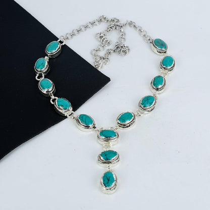 Blue Turquoise Gemstone Necklace
