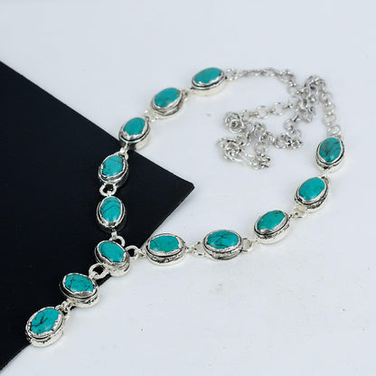 Blue Turquoise Gemstone Necklace