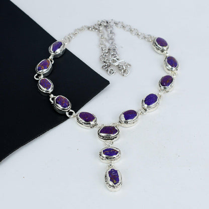 Purple Turquoise Gemstone Necklace