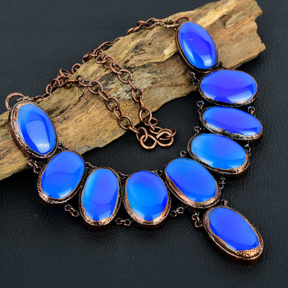 Blue Chalcedony Gemstone Necklace