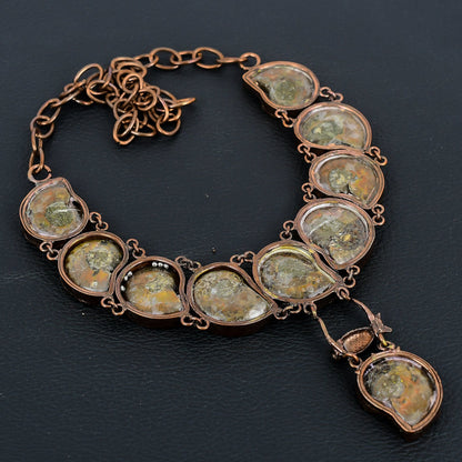 Copper Ammonite Gemstone Necklace