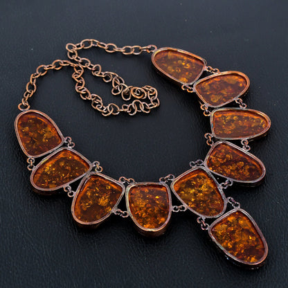 Golden Baltic Amber Gemstone Necklace