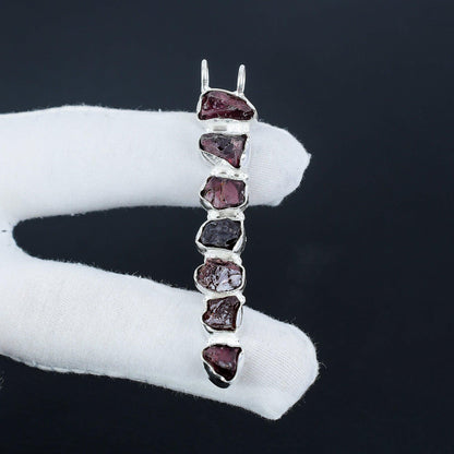 Red Garnet Gemstone Pendant Necklace