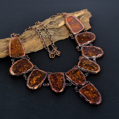 Golden Baltic Amber Gemstone Necklace