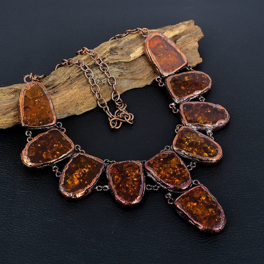 Golden Baltic Amber Gemstone Necklace