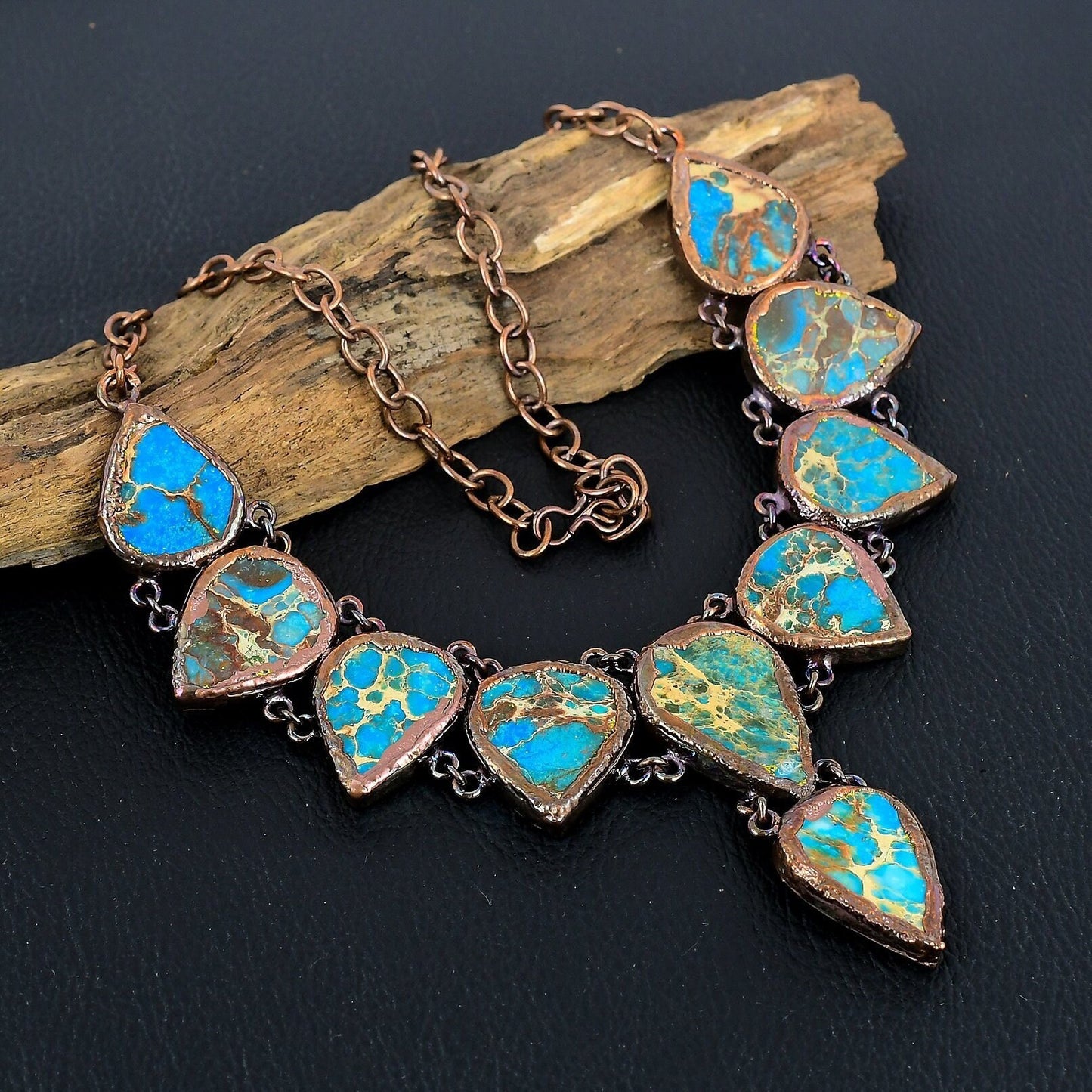 Blue Sea Sediment Gemstone Necklace
