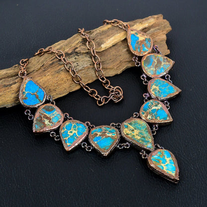 Blue Sea Sediment Gemstone Necklace