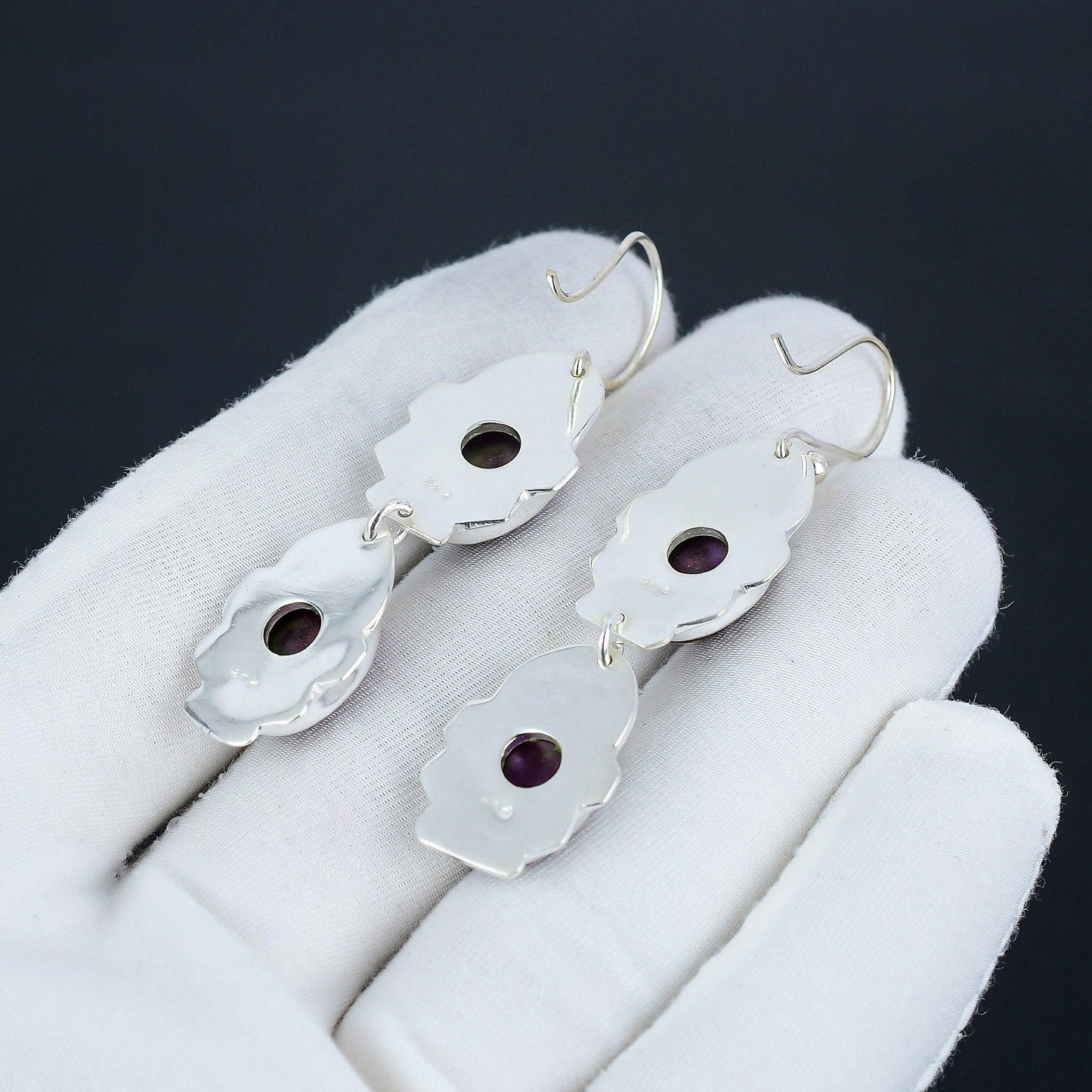 Pink Labradorite Gemstone Earrings
