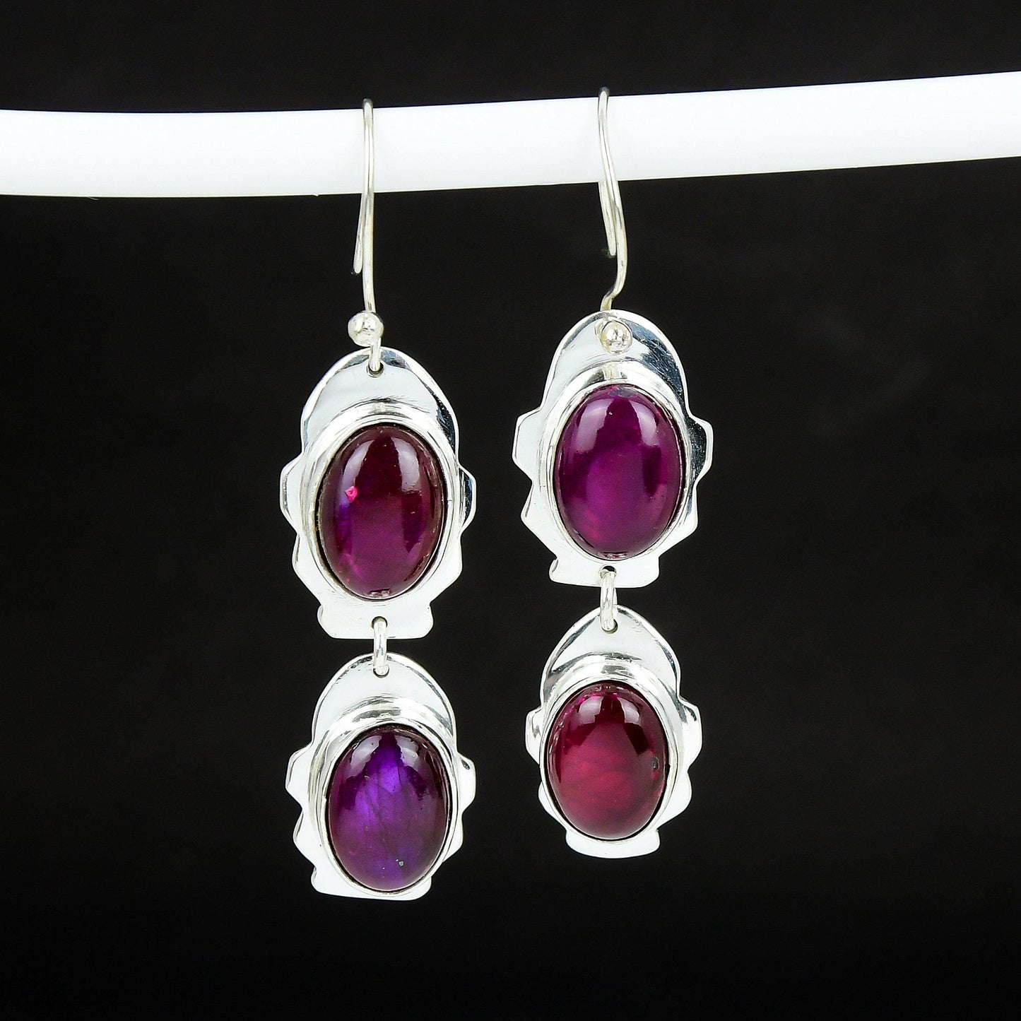 Pink Labradorite Gemstone Earrings