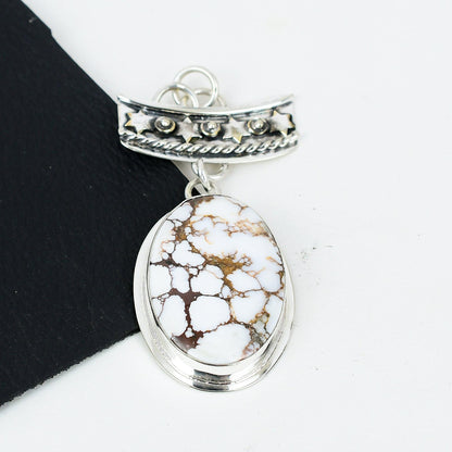 Brown & White Wild Horse Jasper Gemstone Pendant