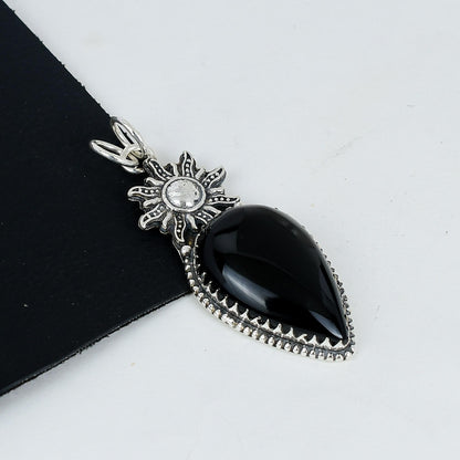 Black Onyx Gemstone Pendant