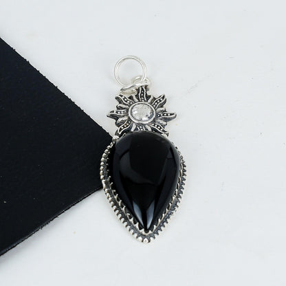 Black Onyx Gemstone Pendant