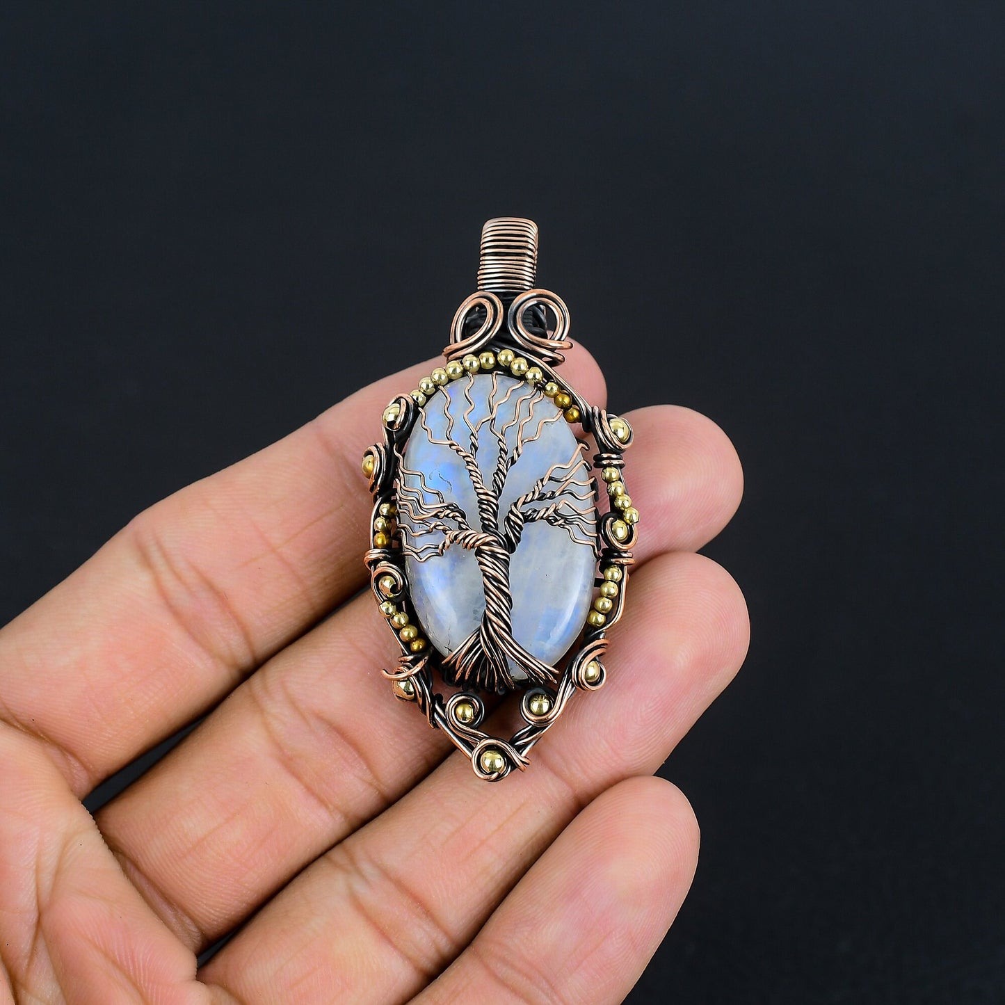 Rainbow Moonstone Gemstone Pendant