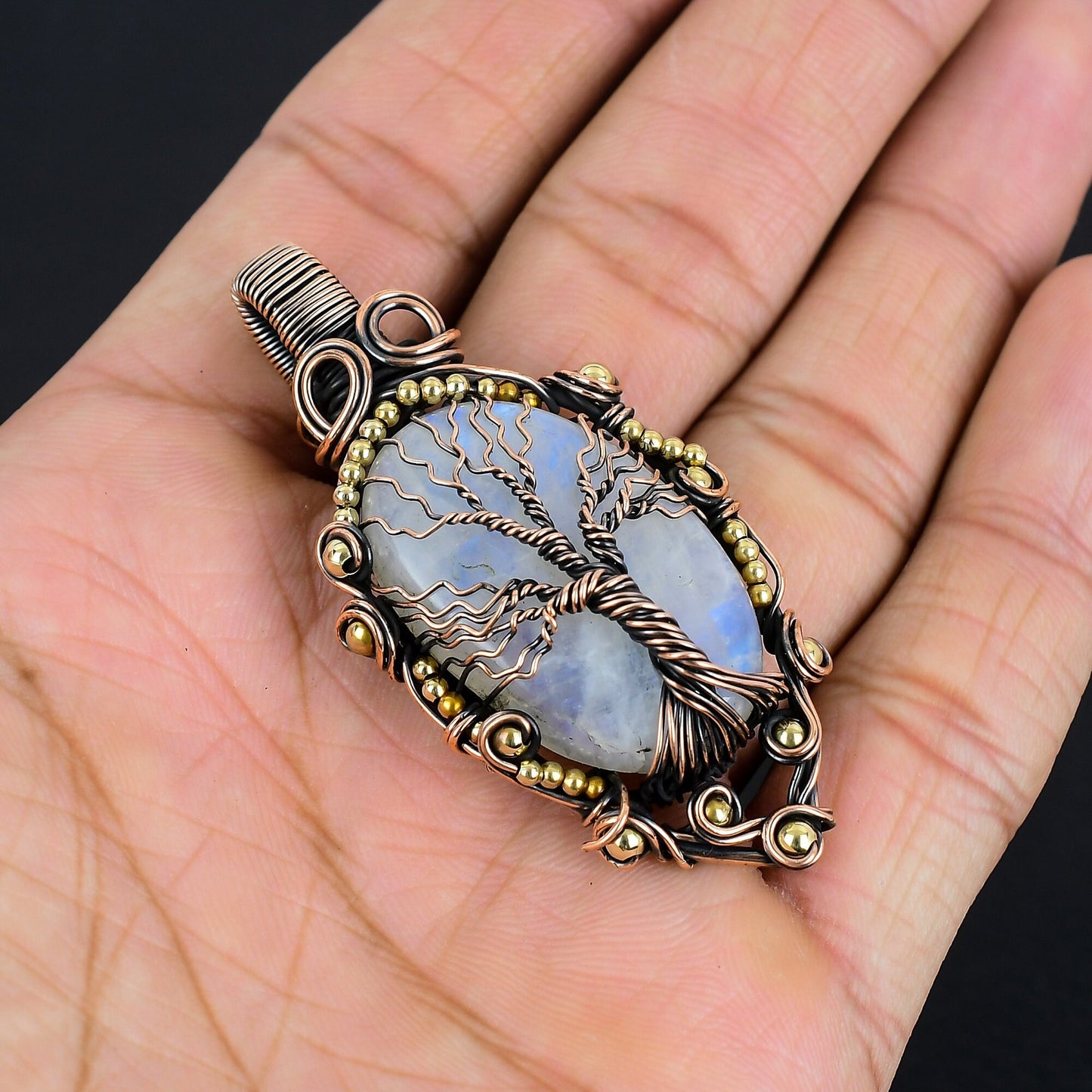 Rainbow Moonstone Gemstone Pendant