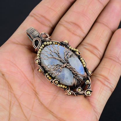 Rainbow Moonstone Gemstone Pendant