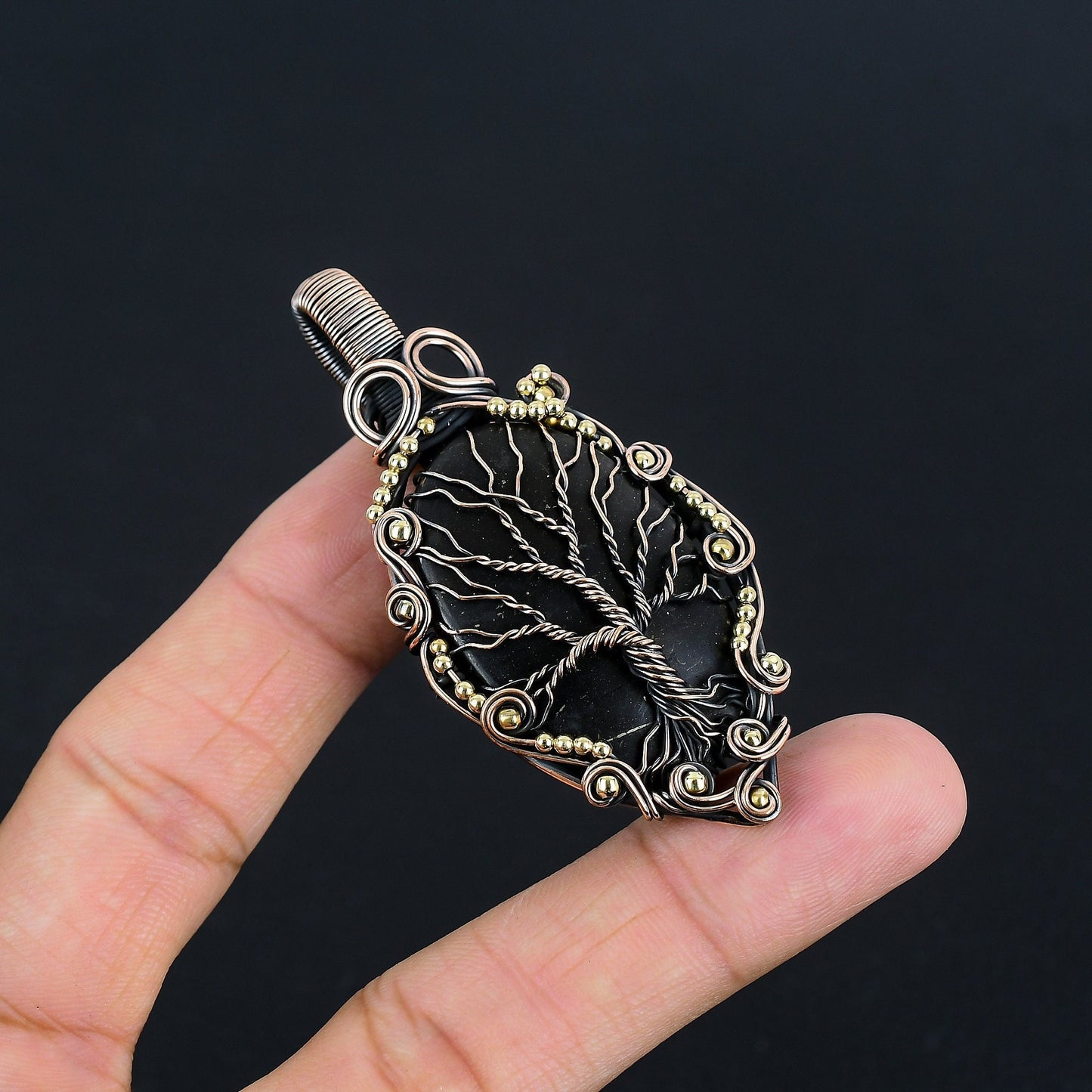 Black Shungite Gemstone Pendant